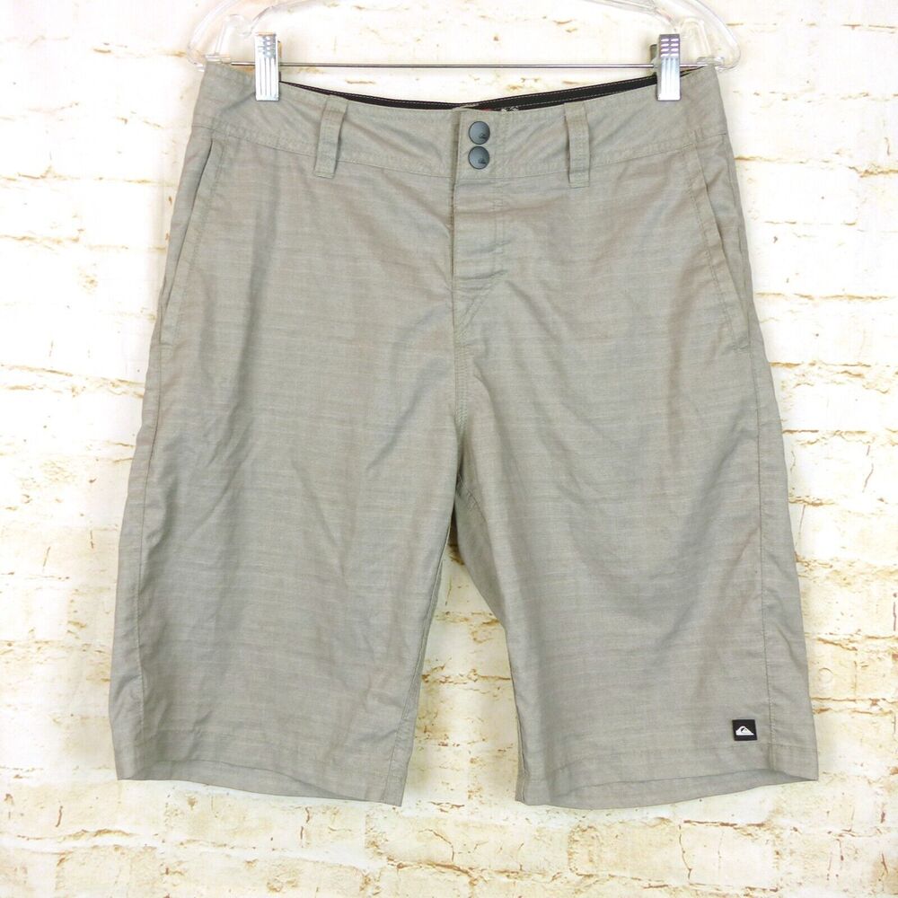 Quiksilver Amphibians Hybrid Board Shorts Mens 30X21.5 Beige Swim Surf Casual